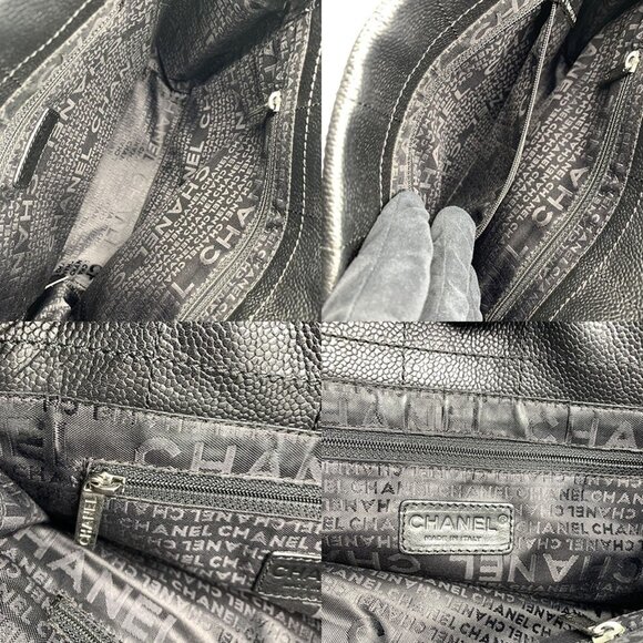 CHANEL Black Caviar Leather Tote Bag - Picture 5 of 7